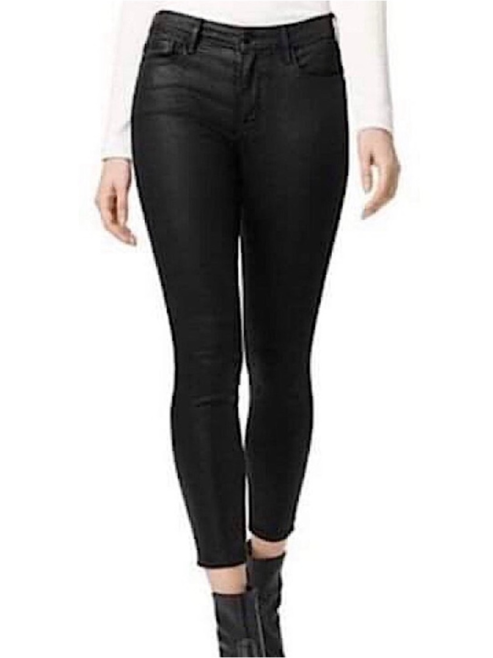 Social Standard by Sanctuary Faux Leather Coated Black Ankle Skinny Pant Size 6